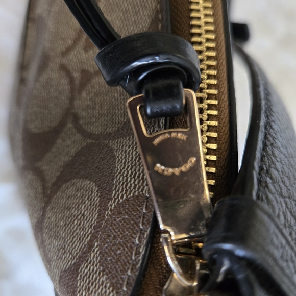 Coach Black/Khaki Ellie Signature Coated Canvas Crossbody with COA & Dustbag - Picture 8 of 16